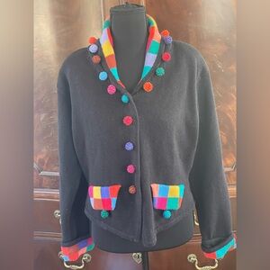 Colorful Lisa Nichols Pom-Pom Cardigan